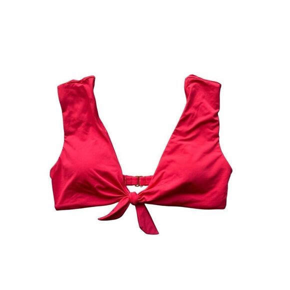Trina Turk Getaway Knot Front Bikini Top In Red Size M/10 - Picture 7 of 11